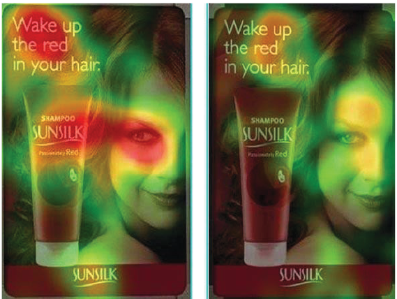 图17-4 创意中人物的眼神对点击热力图的影响